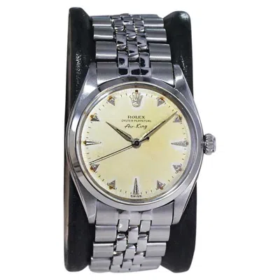 Pre-owned Rolex Stainless Steel Oyster Perpetual Air King With Original Dial From 1958 In Multi