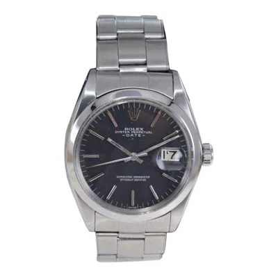 Pre-owned Rolex Stainless Steel Oyster Perpetual Date Original Black Dial From 1969