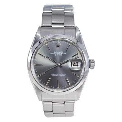 Pre-owned Rolex Stainless Steel Oyster Perpetual Date With Original Bracelet And Rare Dial In Multi