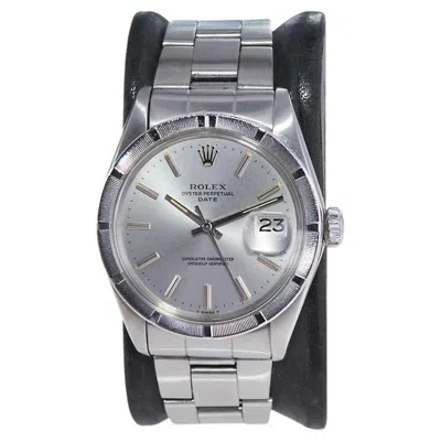 Pre-owned Rolex Stainless Steel Oyster Perpetual Date With Original Bracelet Circa 1960's In Multi
