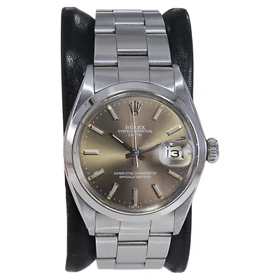 Pre-owned Rolex Stainless Steel Oyster Perpetual Date With Original Dial Circa Late 1960's In Multi