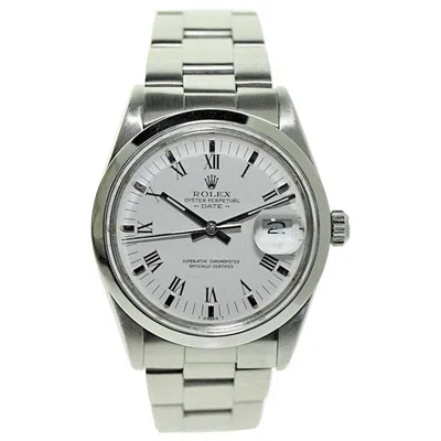 Pre-owned Rolex Stainless Steel Oyster Perpetual Date With Rare White Dial, Circa 1980's