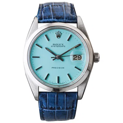 Pre-owned Rolex Stainless Steel Oysterdate With Custom Blue Dial Circa, 1970's