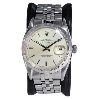 Pre-owned Rolex Stainless Steel Rare Datejust Reference 6605 With Original Dial From 1957 In Multi