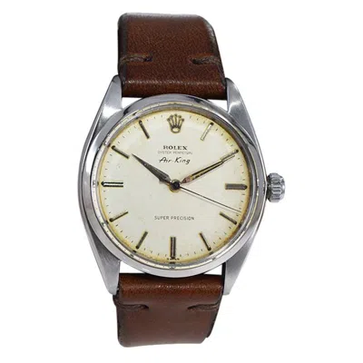 Pre-owned Rolex Stainless Steel Rare Early Air King With Original Patinated Dial Early 60s In Multi