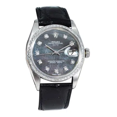 Pre-owned Rolex Stainless Steel With Mother Of Pearl Diamond Dial And Bezel, Circa 1970s In Multi