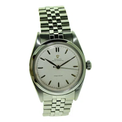 Pre-owned Rolex Stainless Steel With Rare Original Dial And Bracelet From 1953 In Multi