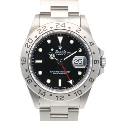 Pre-owned Rolex Stainless Steel Wristwatch () In Black