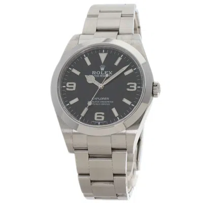 Pre-owned Rolex Stainless Steel Wristwatch () In Black