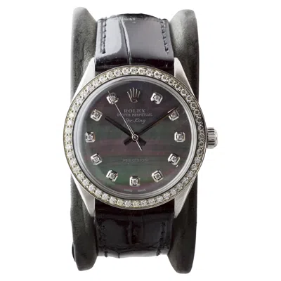 Pre-owned Rolex Steel Air King With Custom Mop Dial And Diamond Bezel Circa 1970's In Multi