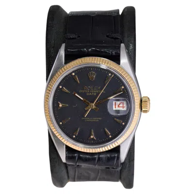 Pre-owned Rolex Steel And 14kt. Oyster Perpetual Date From 1953 Or 54 In Multi