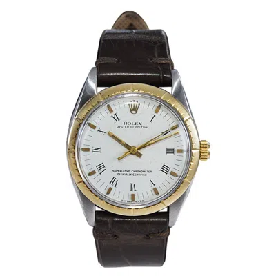 Pre-owned Rolex Steel And 14kt. Solid Gold Oyster Perpetual With Original Dial Mid 1960's In Multi