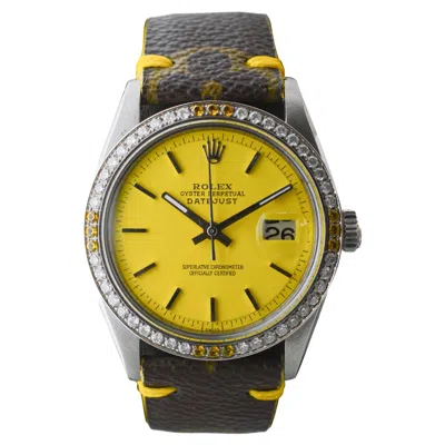 Pre-owned Rolex Steel Datejust With Custom Dial, Bezel And Hand Made Vuitton Strap 1960's In Multiple