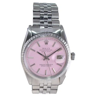 Pre-owned Rolex Steel Datejust With Custom Finished Pink Dial 1960s
