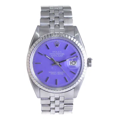 Pre-owned Rolex Steel Datejust With Custom Finished Purple Dial 1960s