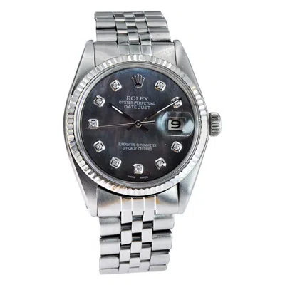Pre-owned Rolex Steel Datejust With Custom Made Mother Of Pearl Diamond Dial, Early 1970's In Multi