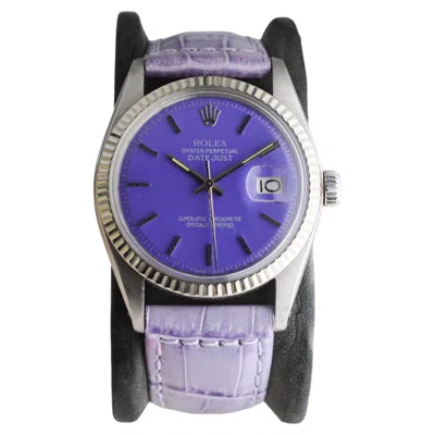 Pre-owned Rolex Steel Datejust With Custom Made Purple Dial Circa, 1970's