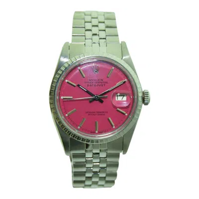 Pre-owned Rolex Steel Datejust With Original Bracelet And Custom Made Dial From 1972 In Multi