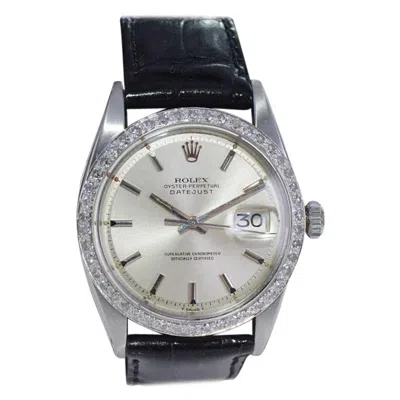 Pre-owned Rolex Steel Datejust With Original Dial And Diamond Bezel From The Mid 1970's In Multi