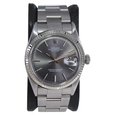 Pre-owned Rolex Steel Datejust With Original Dial And Solid Oyster Bracelet Late 1960's In Multi