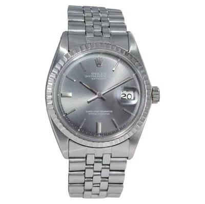Pre-owned Rolex Steel Datejust With Rare Original Charcoal Dial From, 1960's In Black