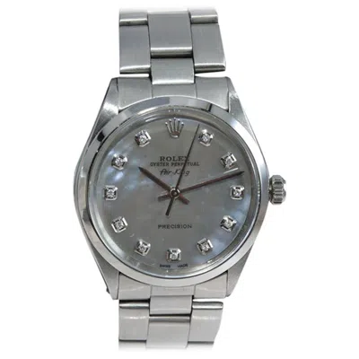 Pre-owned Rolex Steel Oyster Perpetual Air King Custom M.o.p. Diamond Dial, Circa 1970's In Multi