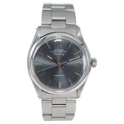 Pre-owned Rolex Steel Oyster Perpetual Air King With Original Charcoal Dial, Early 1970's In Black