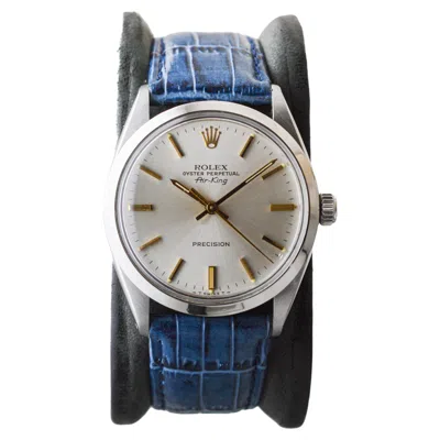 Pre-owned Rolex Steel Oyster Perpetual Air King With Original Dial With Gilt Markers 1970s In Multi