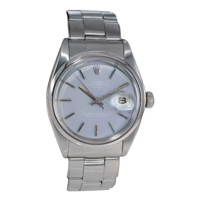 Pre-owned Rolex Steel Oyster Perpetual Date With Custom Lavender Dial, Circa 1960's In Purple