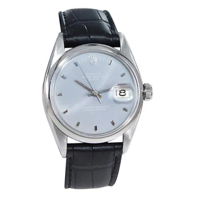 Pre-owned Rolex Steel Oyster Perpetual Date With Custom Light Lavender Dial, Circa 1970's In Purple