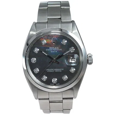 Pre-owned Rolex Steel Oyster Perpetual Date With Custom M.o.p. Diamond Dial, Circa 1970 In Multi