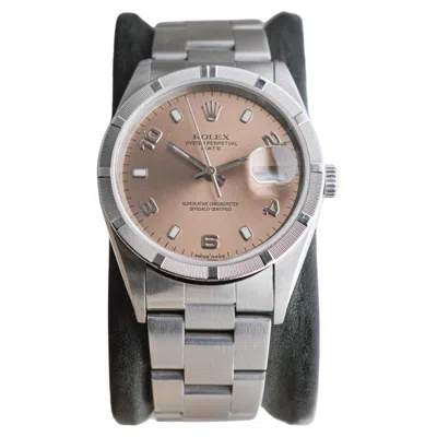 Pre-owned Rolex Steel Oyster Perpetual Date With Exceptional Bronze Dial Circa, 2000 In Multi