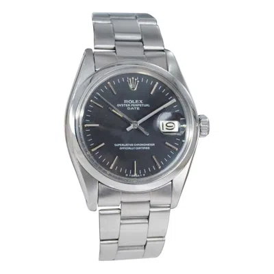 Pre-owned Rolex Steel Oyster Perpetual Date With Original Black Dial, Circa 1970s