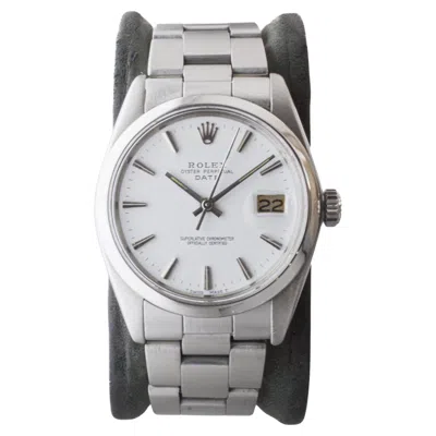 Pre-owned Rolex Steel Oyster Perpetual Date With Rare White Dial Circa, 1960's