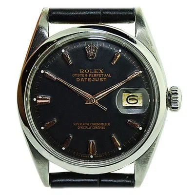 Pre-owned Rolex Steel Oyster Perpetual Datejust Carbonized, Late 1970's In Multi