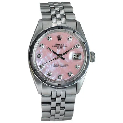Pre-owned Rolex Steel Oyster Perpetual With Custom M.o.p. Diamond Dial, Early 1960's In Multi