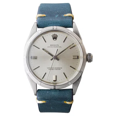 Pre-owned Rolex Steel Oyster Perpetual With Factory Original Silvered Dial Circa 1960's In Multi