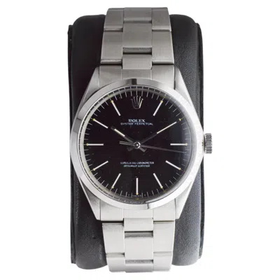 Pre-owned Rolex Steel Oyster Perpetual With Rare Black Dial Circa, 1960's