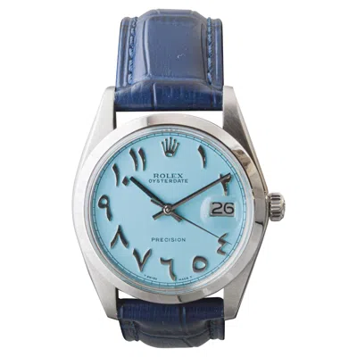 Pre-owned Rolex Steel Oysterdate With Custom Blue Persian Numbers Circa, 1960's