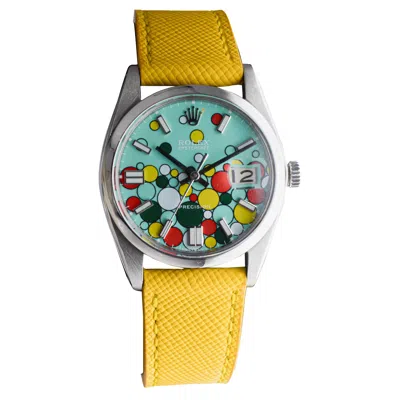 Pre-owned Rolex Steel Oysterdate With Custom Made "celebration" Dial Circa 1960's In Multi
