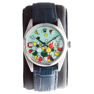 Pre-owned Rolex Steel Oysterdate With Custom Made "celebration" Dial Circa 1960's In Multi