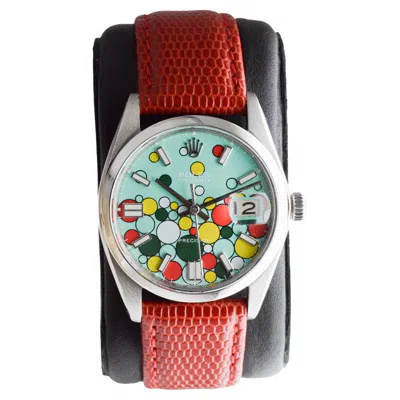 Pre-owned Rolex Steel Oysterdate With Custom Made "celebration" Dial Circa 1960's In Multi
