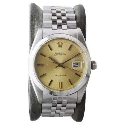 Pre-owned Rolex Steel Oysterdate With Factory Original Champagne Dial Circa, 1960's In Multi
