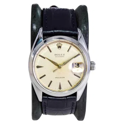 Pre-owned Rolex Steel Oysterdate With Original Vintage Patinated Dial 1960's In Multi