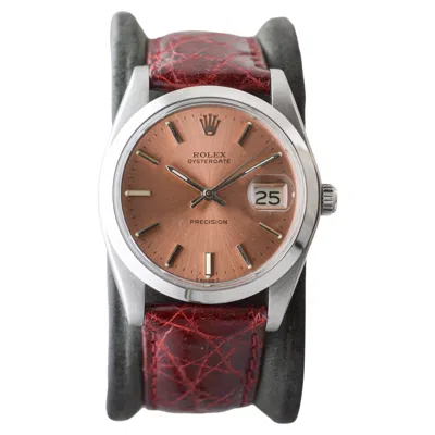 Pre-owned Rolex Steel Oysterdate With Rare Factory Original Bronze Dial From 1978 In Multi