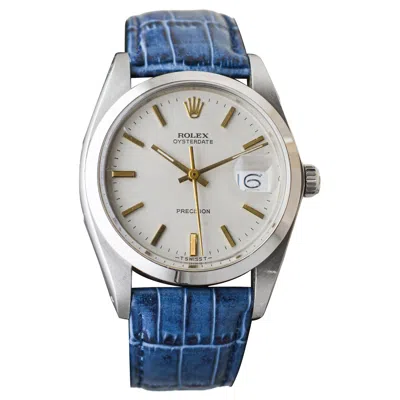 Pre-owned Rolex Steel Oysterdate With Rare Factory Original Silvered Dial And Gilt Markers In Multi