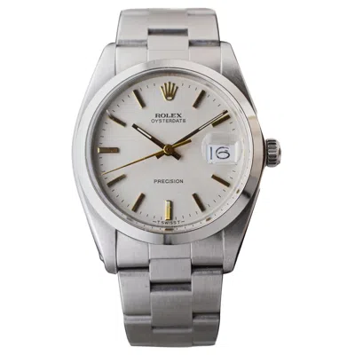 Pre-owned Rolex Steel Oysterdate With Rare Factory Original Silvered Dial And Gilt Markers In Multi