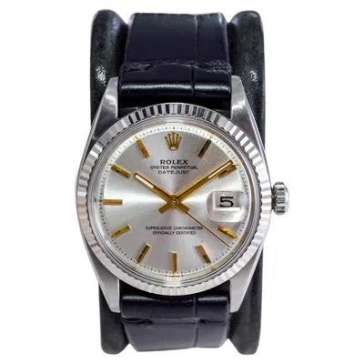 Pre-owned Rolex Steel Perpetual Datejust With Original Outstanding Silver Dial 1960's In Multi