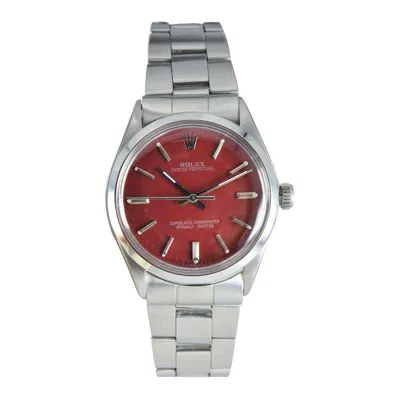 Pre-owned Rolex Steel With Custom Red Dial And Original Oyster Bracelet, Mid 1970's