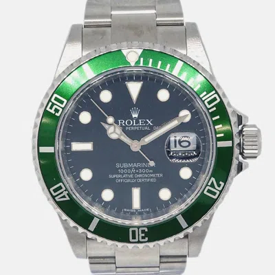 Pre-owned Rolex Submariner 16610lv Automatic Black Stainless Steel Women's Wristwatch 40 Mm